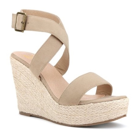 New Beige nude espadrille wedge - Picture 3 of 3